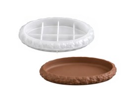 Molde silicona bandeja redonda borde rugoso
